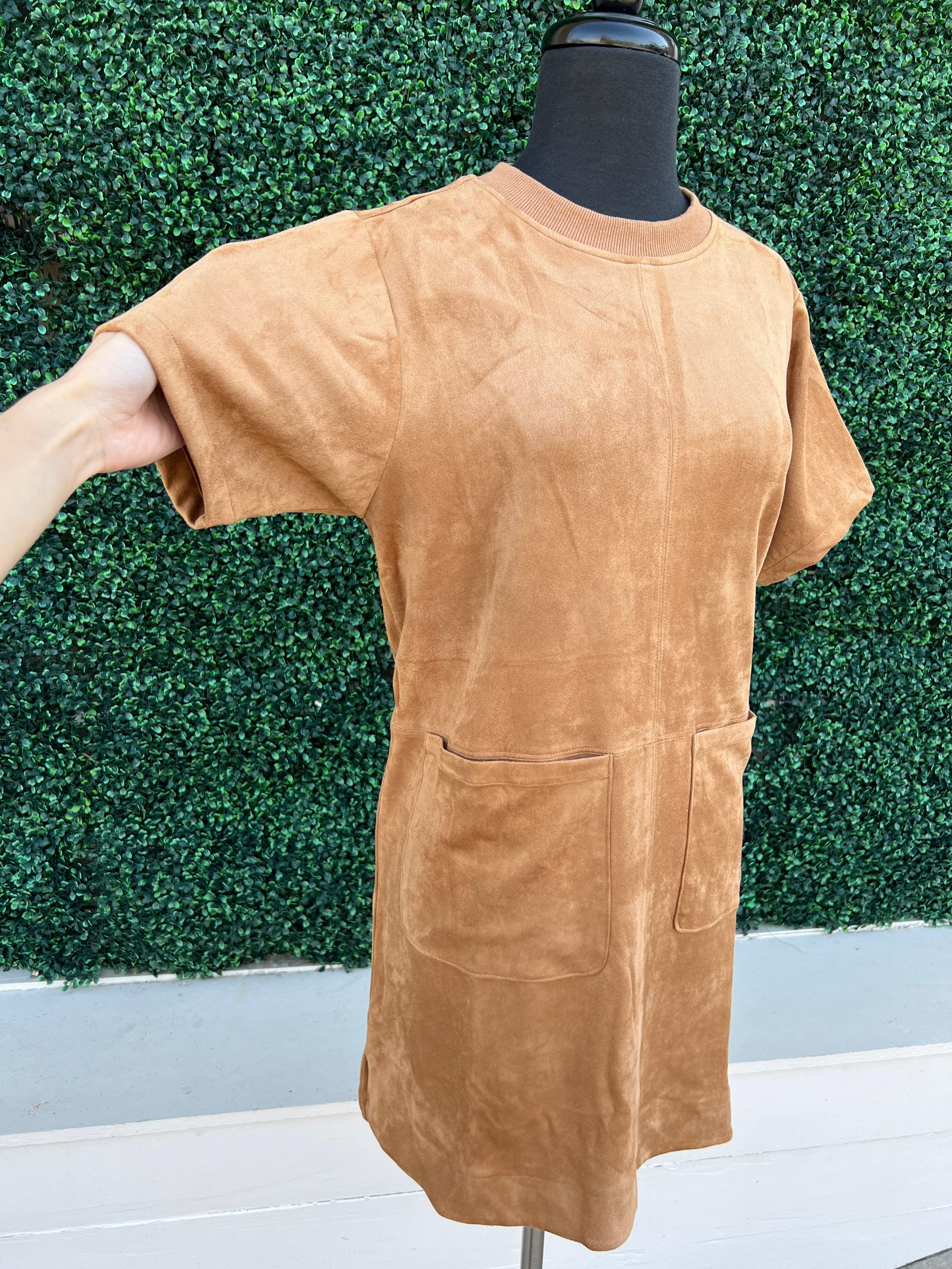 Camel Faux Suede Shift Dress | Women's Boutique | Holiday Dresses Trs Chic Boutique Camel Faux Suede Shift Dress | Women's Boutique | Holiday Dresses Trs Chic Boutique