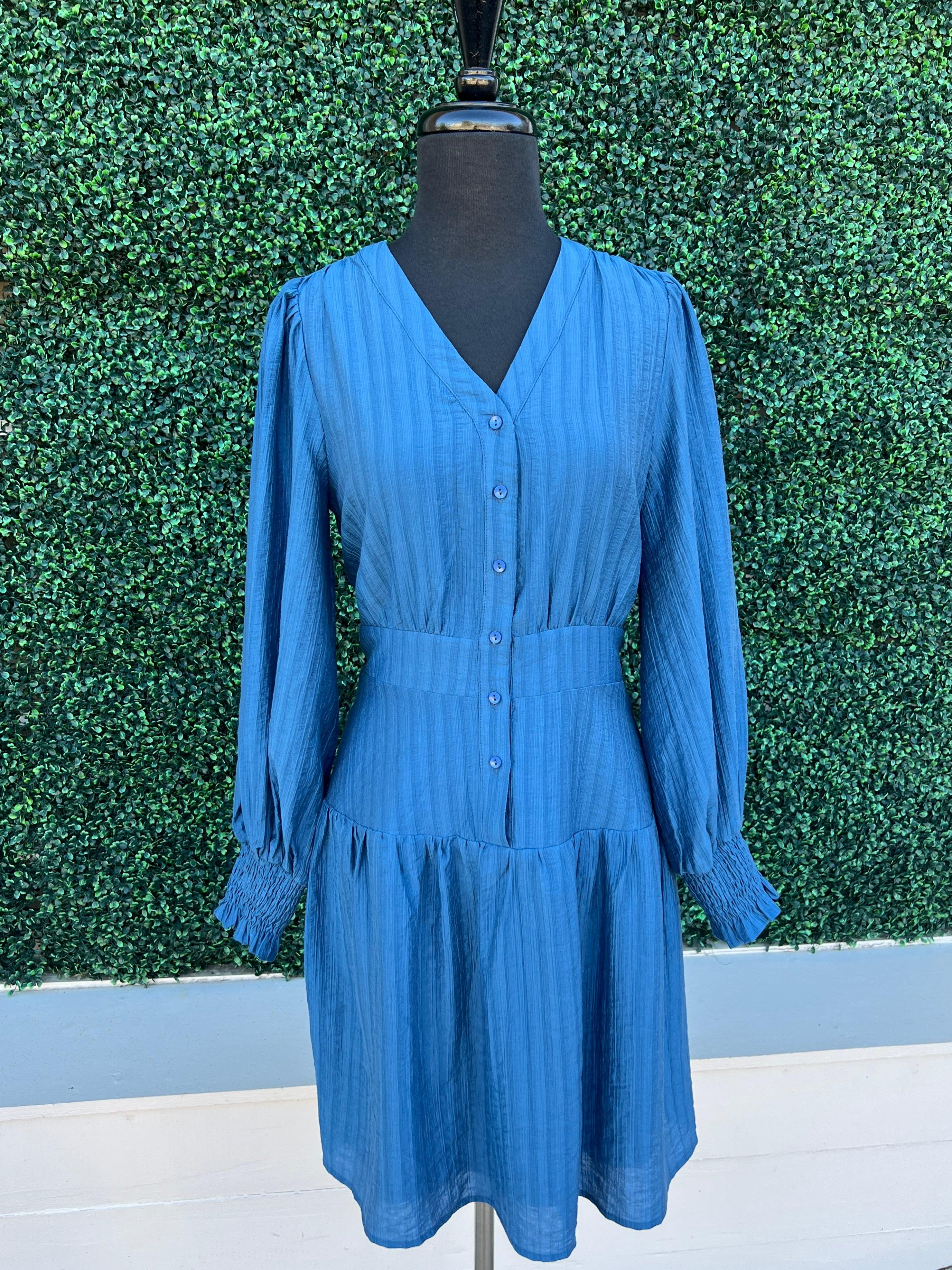 Hourglass Dusty Blue Dress | High End Women's Online Boutique