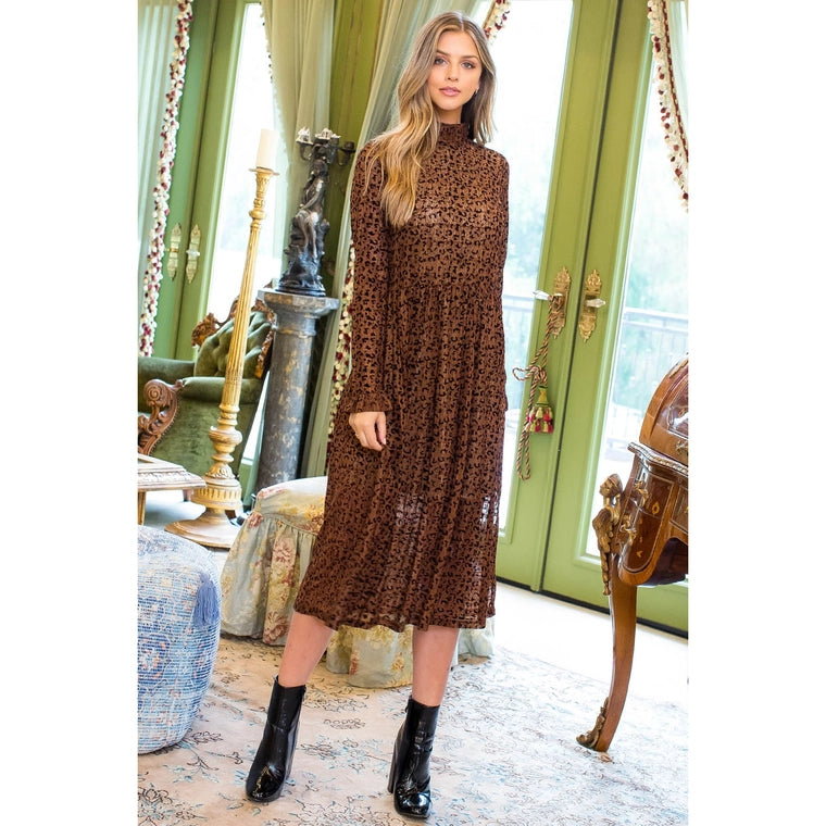 Mock Neck Leopard Print Midi | Where to Shop