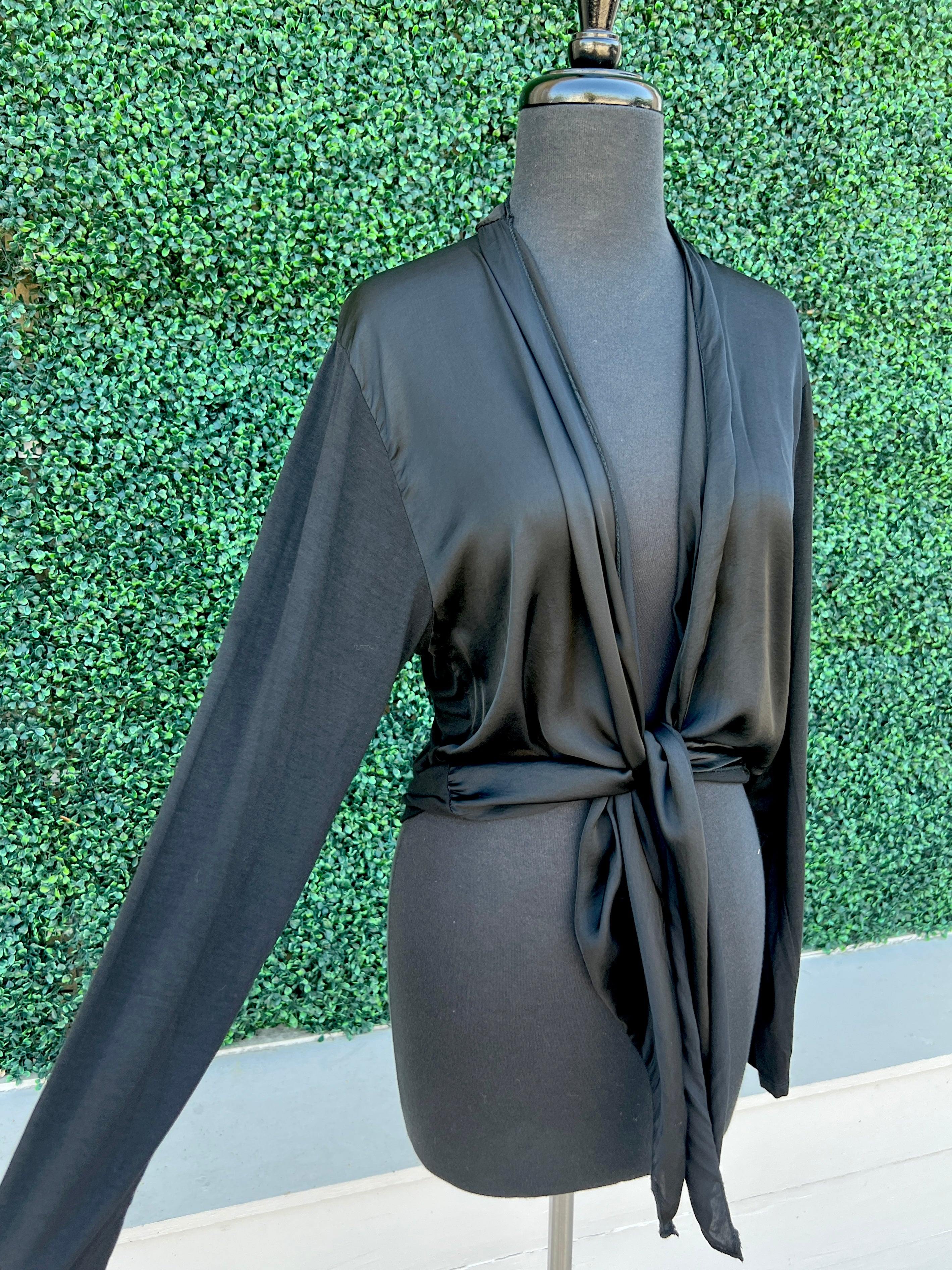 Satin & Knit Tie Cardigan | Lightweight Layers | Women's Boutique