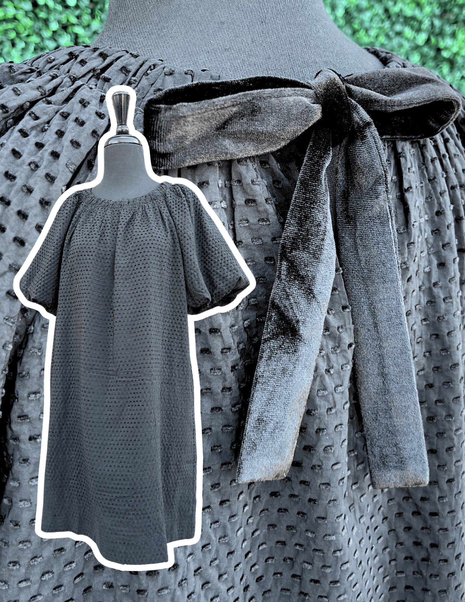 Velvet Bow Polka-Dot Dress Women's Dresses Boutique Tres