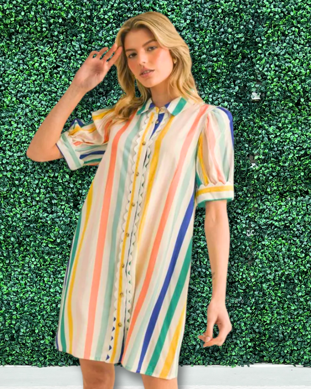 Vertical Rainbow Stripe Dress | Jodifl | Colorful Women's Boutique Multicolor / M Vertical Rainbow Stripe Dress | Jodifl | Colorful Women's Boutique Multicolor / M