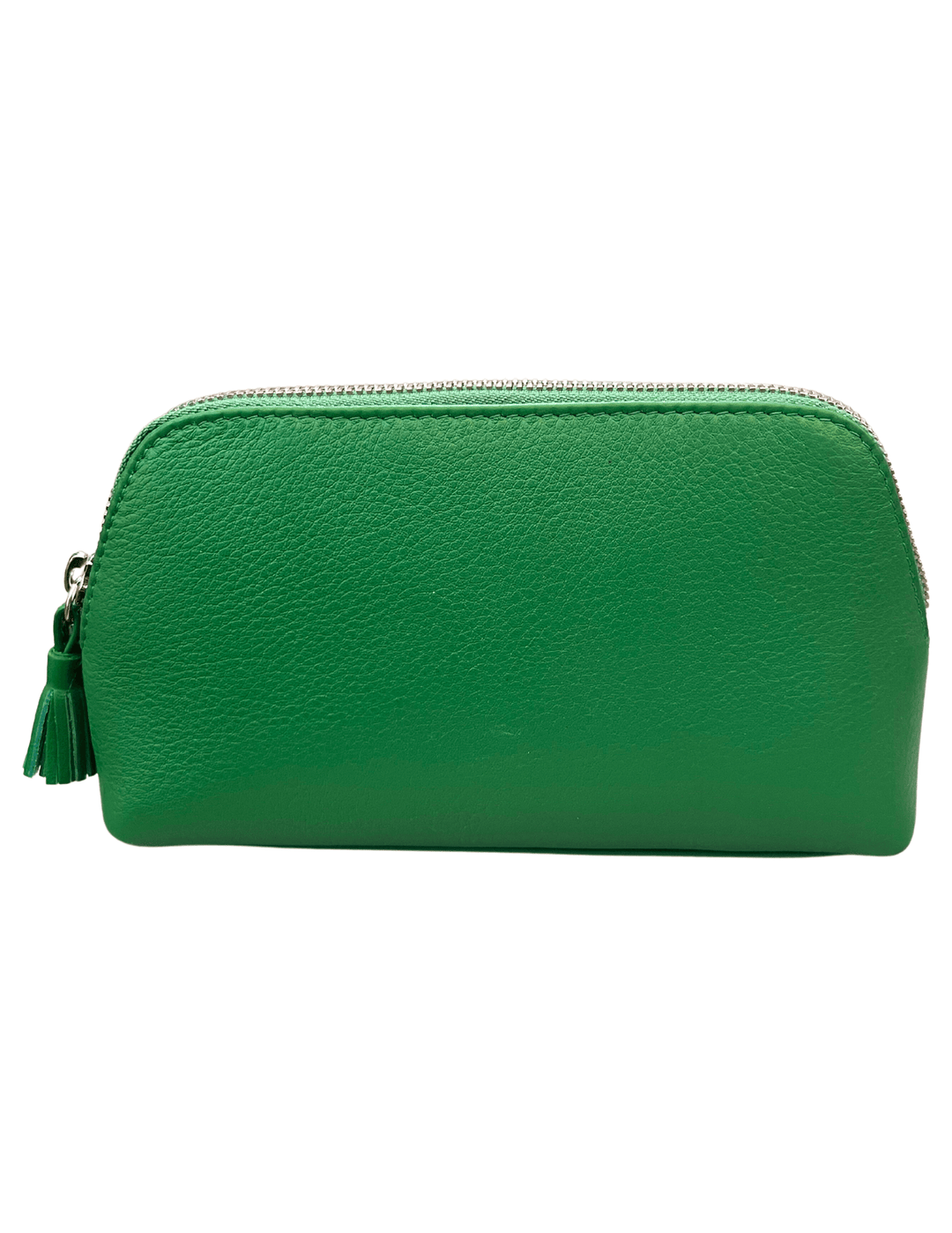 Emerald green leather large makeup pouch rfid blocking gift boutique near me