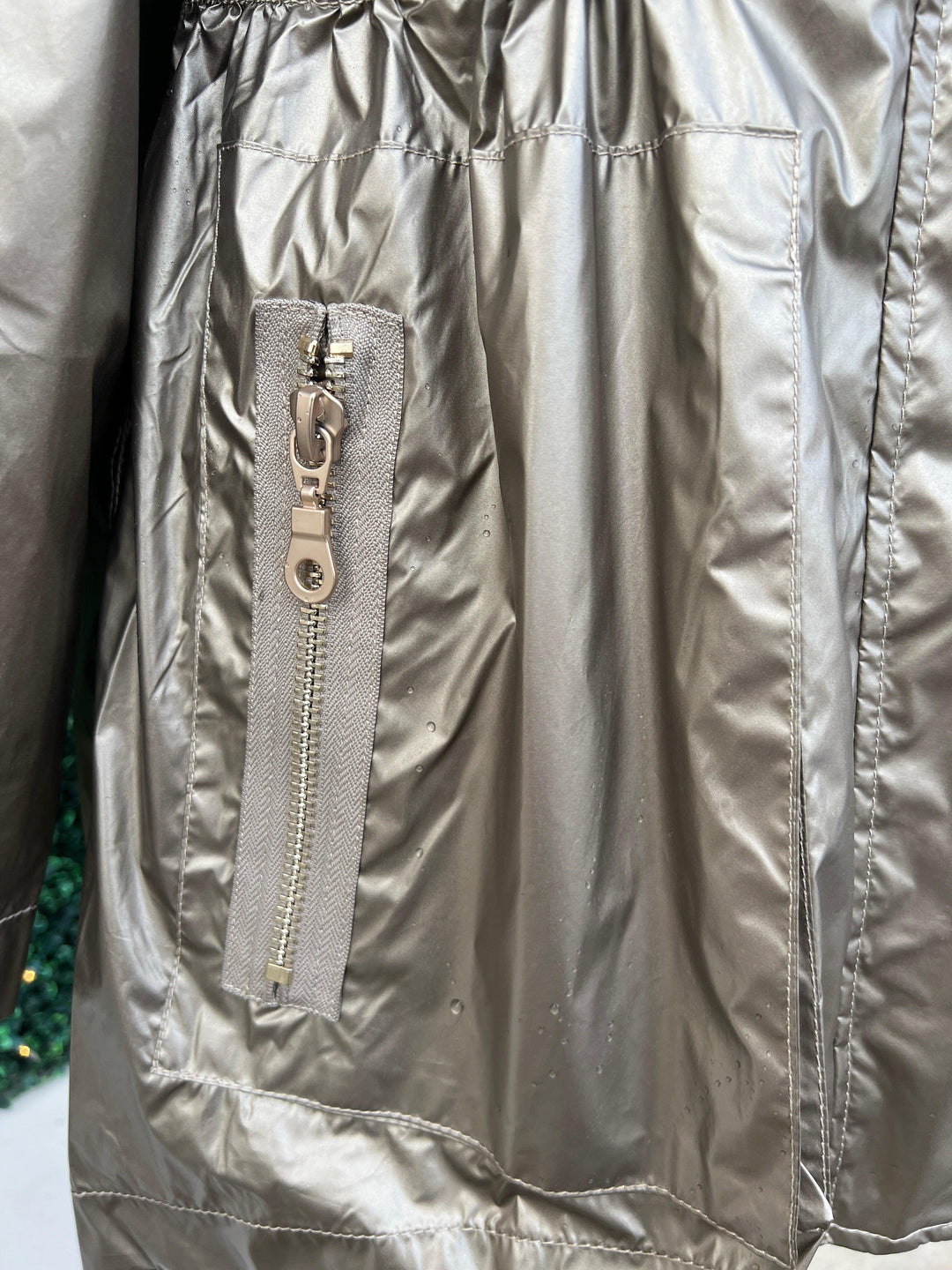 women's trendy online boutique raincoat rain jacket gold cute flattering
