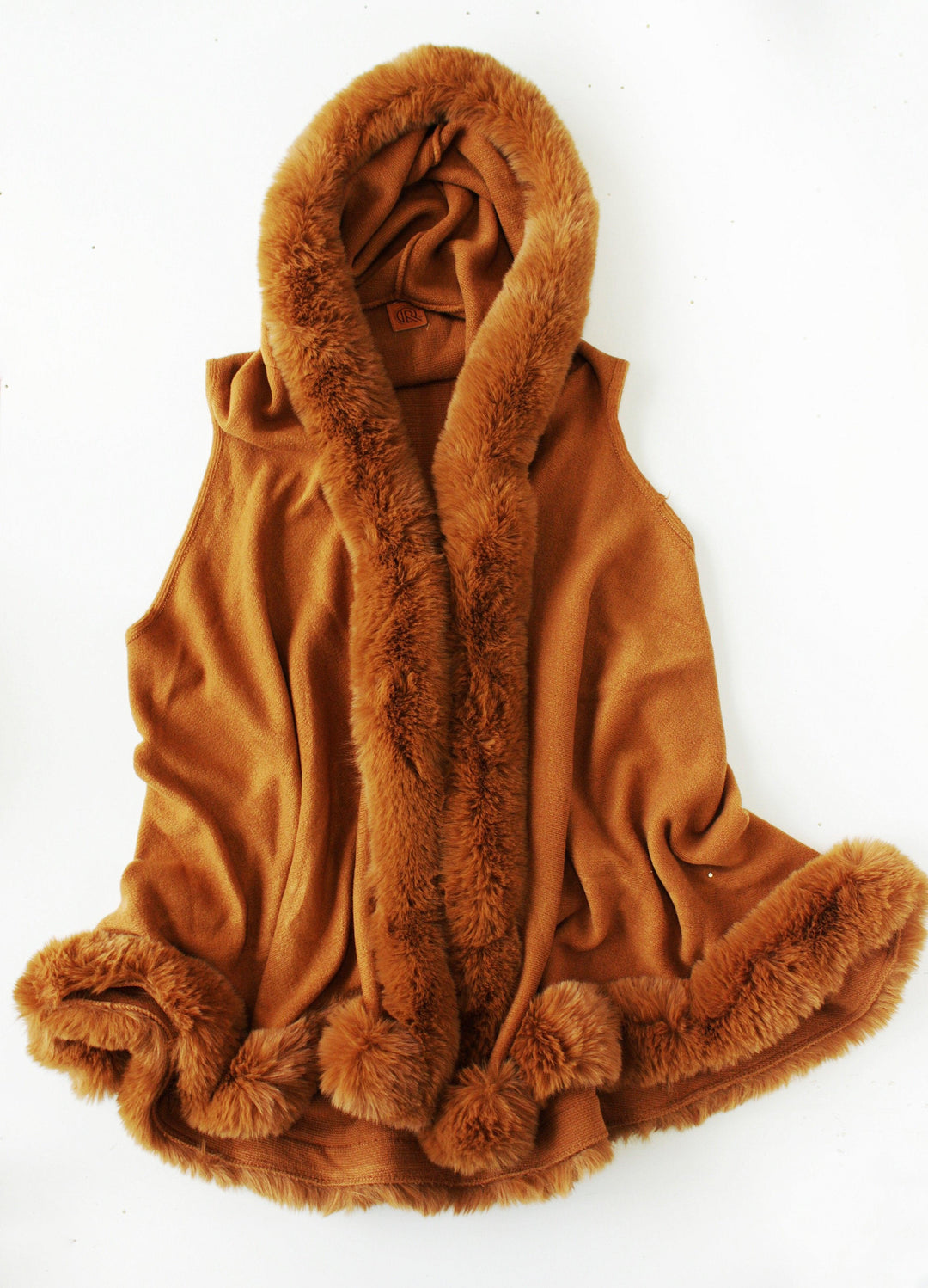 Hooded Faux Fur Swing Vests - Très Chic