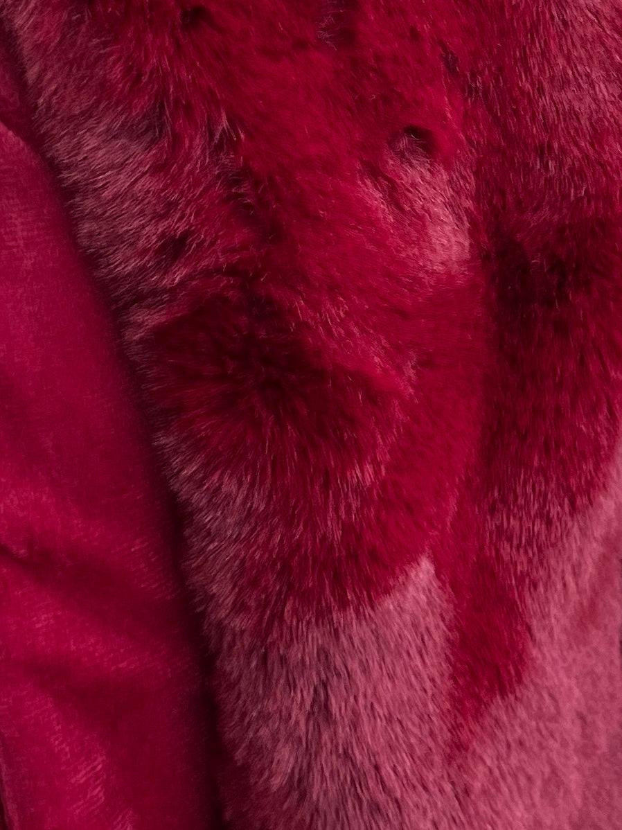 womens faux fur wraps after 5 attire evening wear boutique lux glam unique black maroon red ruby