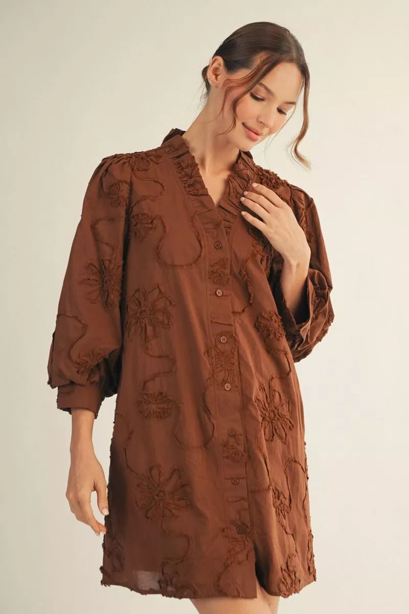 brown flower dress Royal Blue 3D Flower Dress | Jodifl