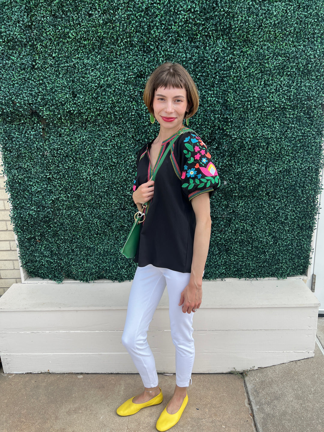 Rainbow Floral Embroider Blouse