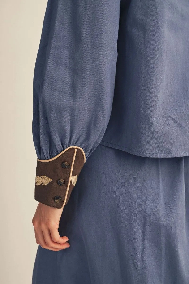LS yoke western appliqué shirt