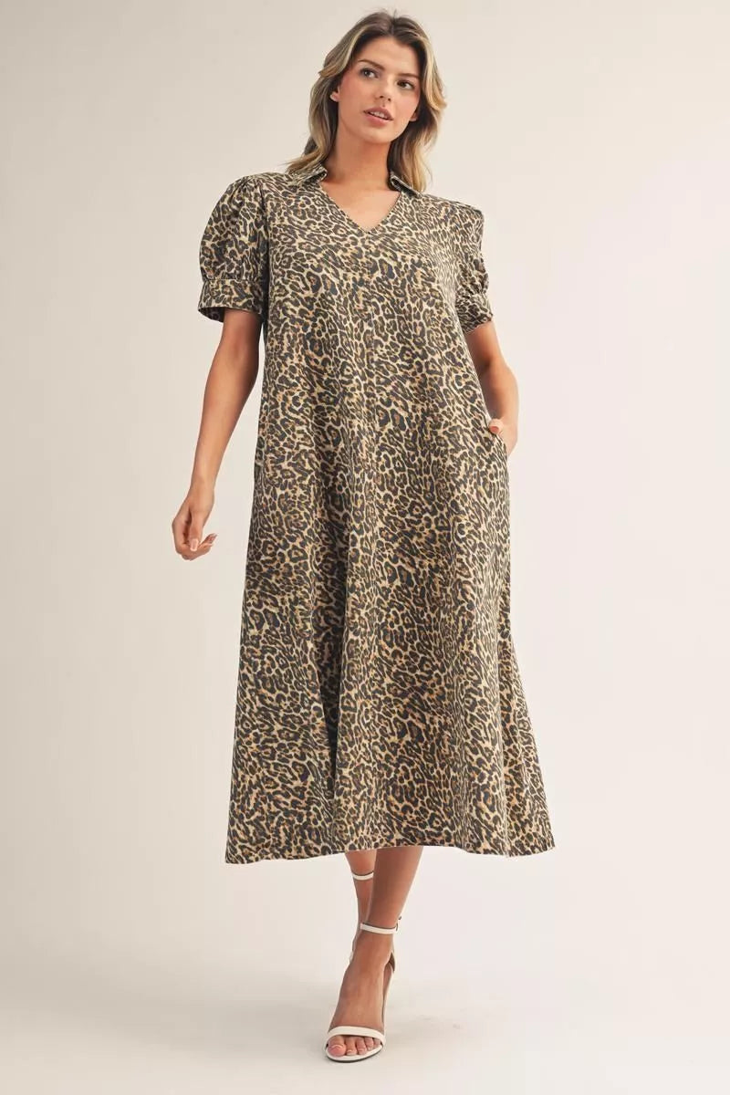 Cotton Animal Print Maxi Dress