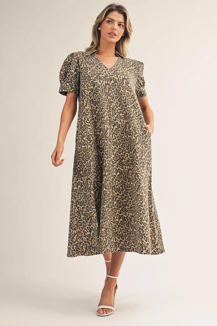Cotton Animal Print Maxi Dress