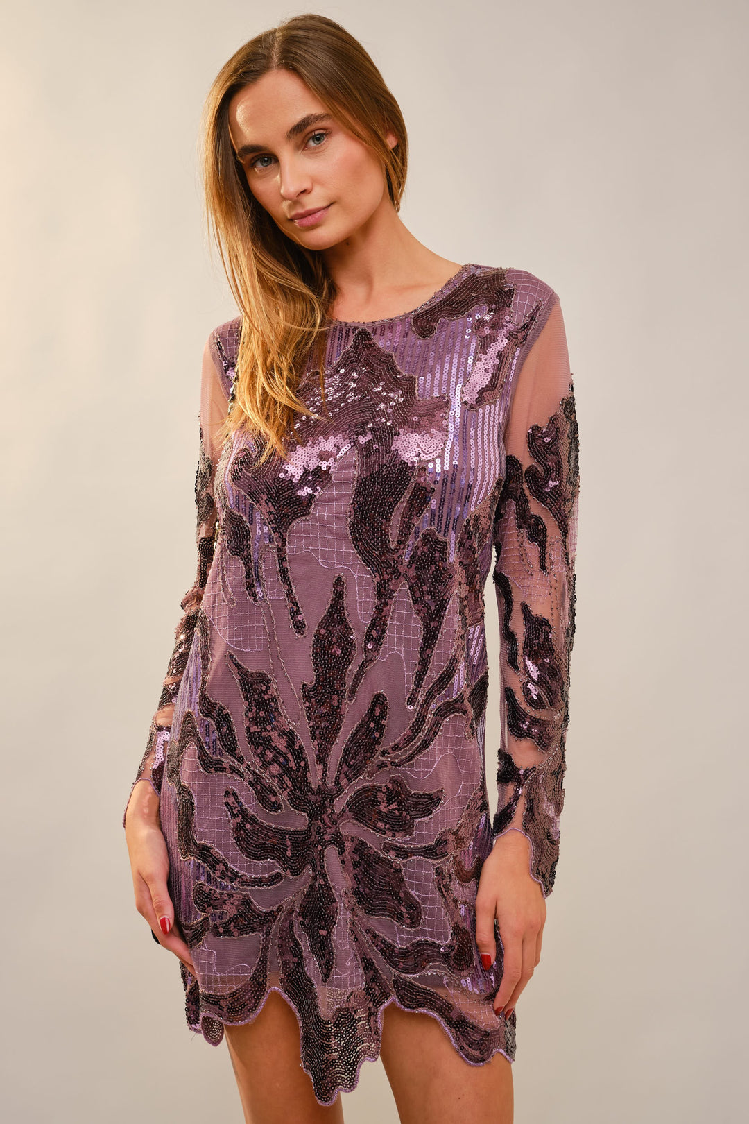 Sugar Plum Beaded Dress | Holiday Dresses | Blue B Purple / S Sugar Plum Beaded Dress | Holiday Dresses | Blue B Purple / S