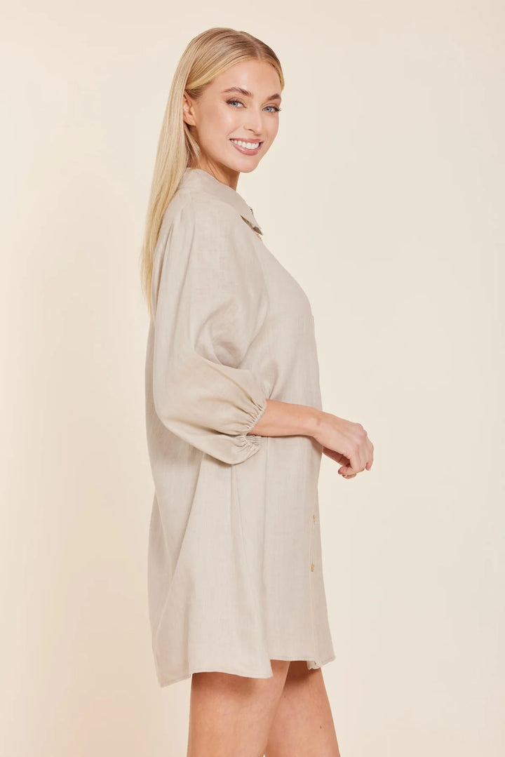 Linen Tunic Shirt Dress