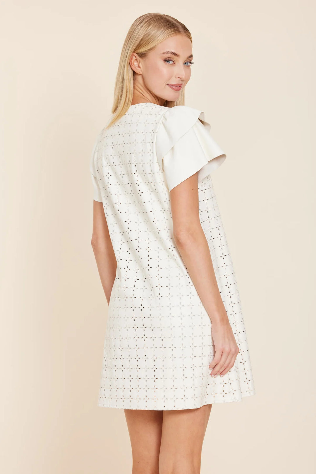 Vegan Leather Eyelet Dress