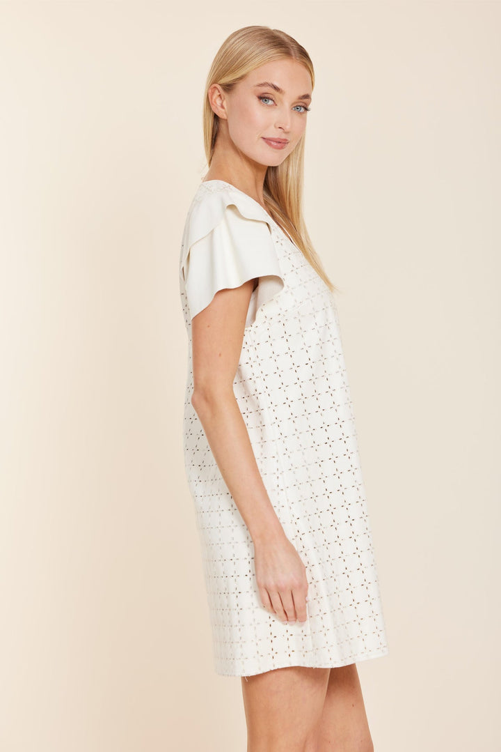 Vegan Leather Eyelet Dress