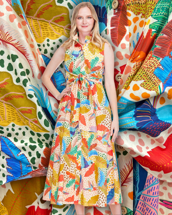 Jungle Print Wrap Maxi Dress