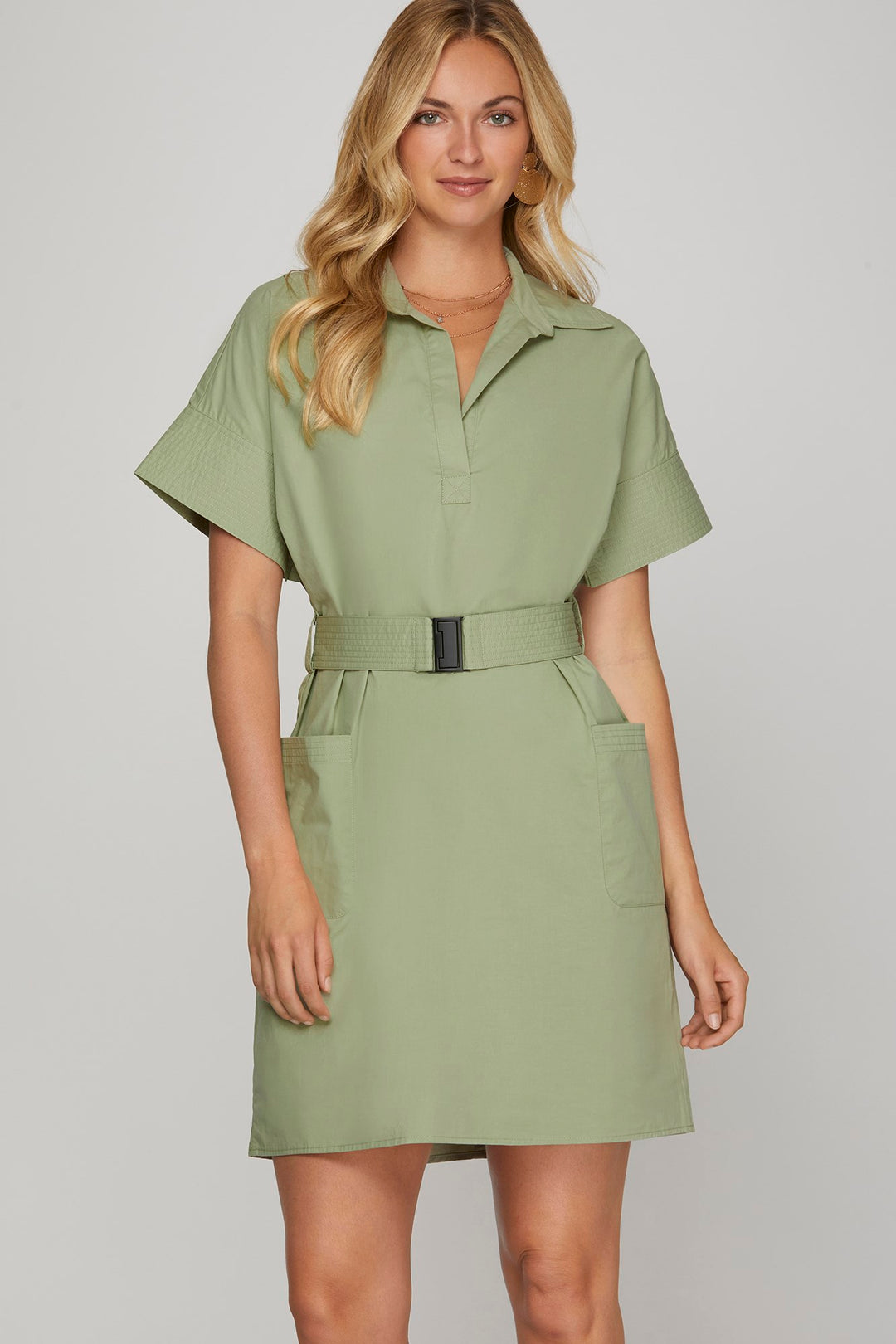 Safari Belted Dress | She and Sky | Fall Dresses Khaki / S Safari Belted Dress | She and Sky | Fall Dresses Khaki / S