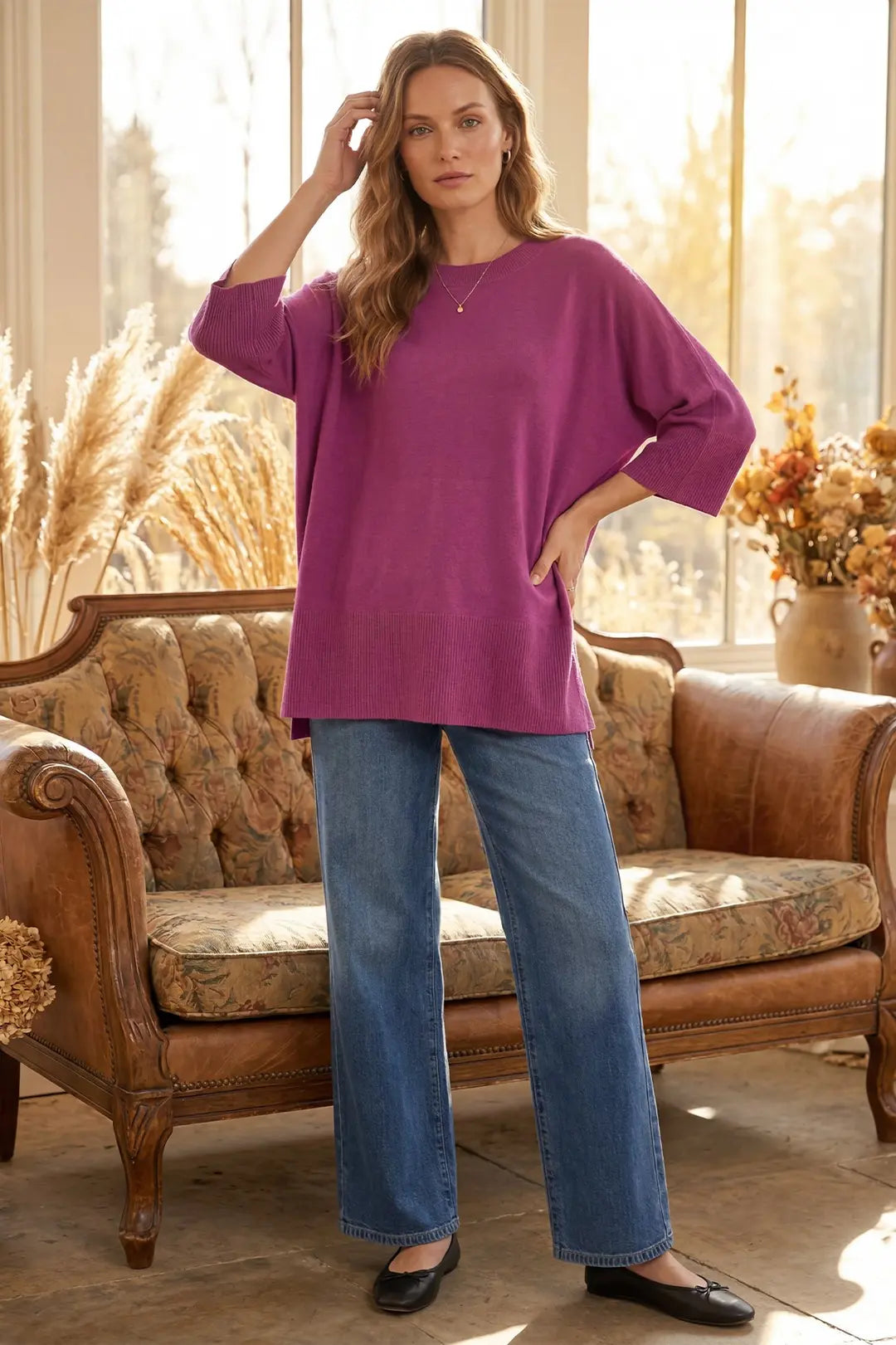 Magenta Oversize Sweater