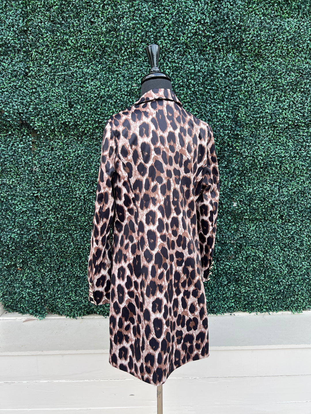 Leopard Print Satin Blazer