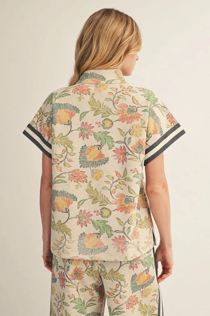 Half Zip Floral Track Top