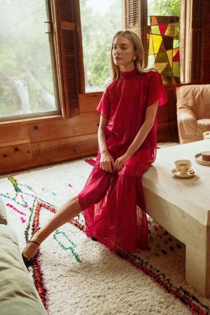 Sheer  Maxi Cocktail Dress