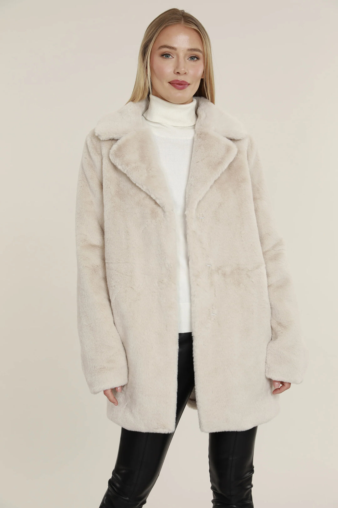Faux Fur Car Coat