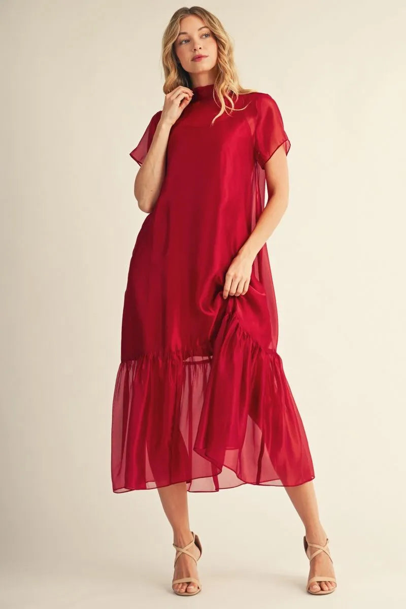 Sheer  Maxi Cocktail Dress