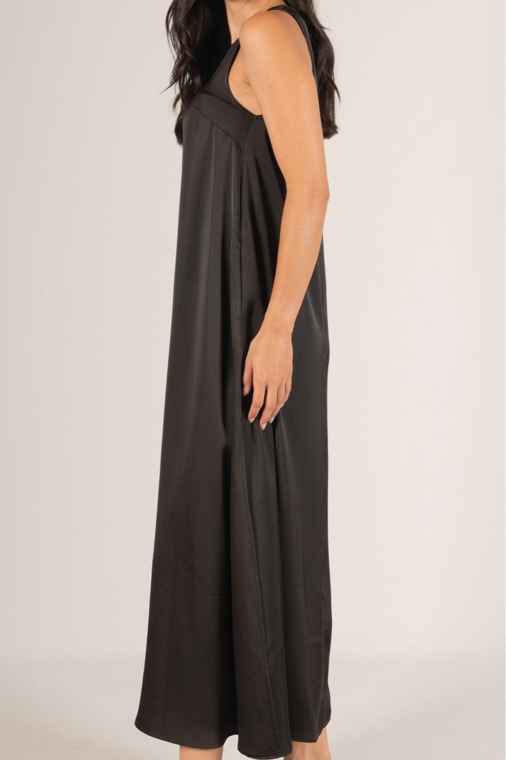 A-Line Satin Maxi Dress | Formal Holiday Dresses | Tres Chic Boutique Black / S A-Line Satin Maxi Dress | Formal Holiday Dresses | Tres Chic Boutique Black / S