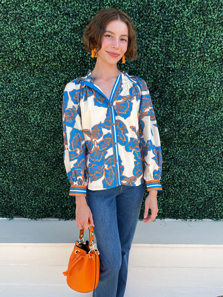 Blue and Orange Blouse astros blouse