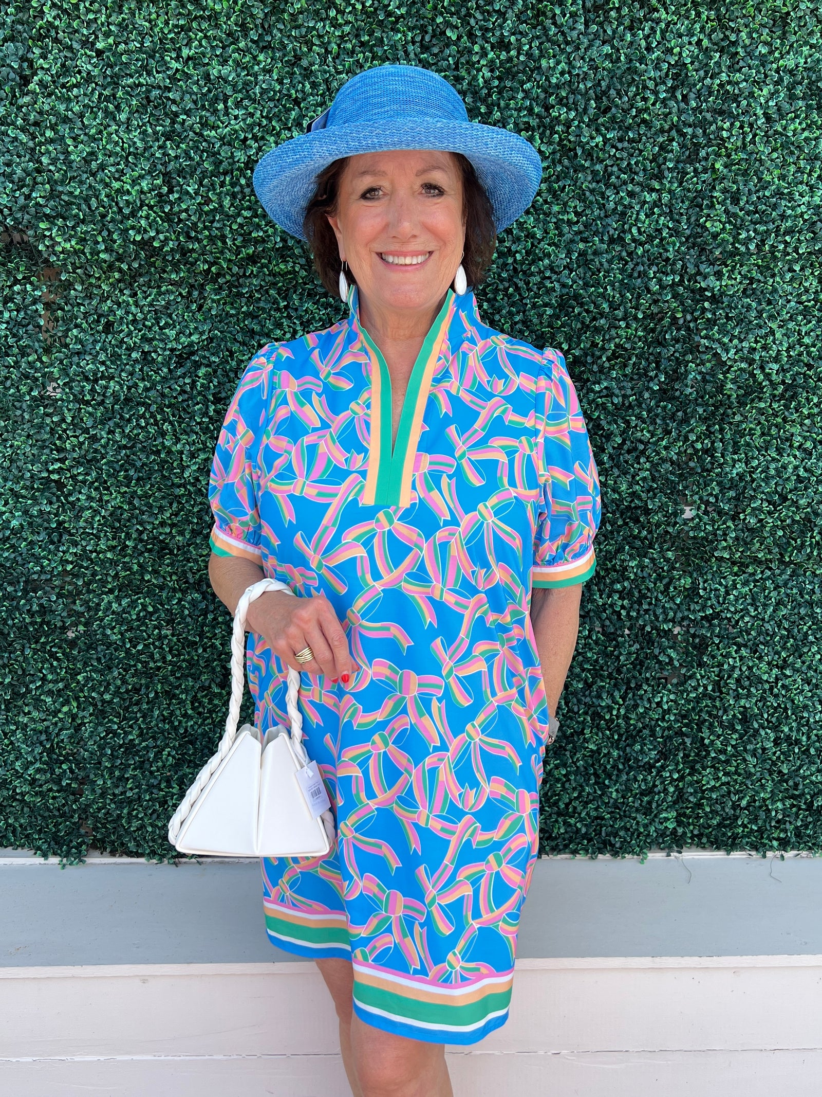 Bow Print Stripe Dress High End Women's Online Boutique Jade Brand