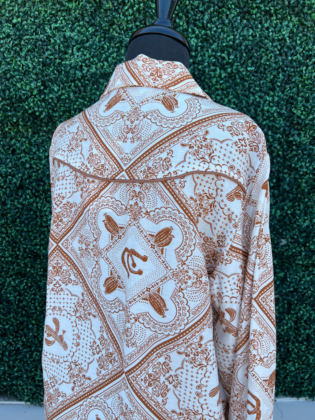 Burnt Orange Pearl Snap Western Shirt Southern Style Boutique Blue B HLRS Style