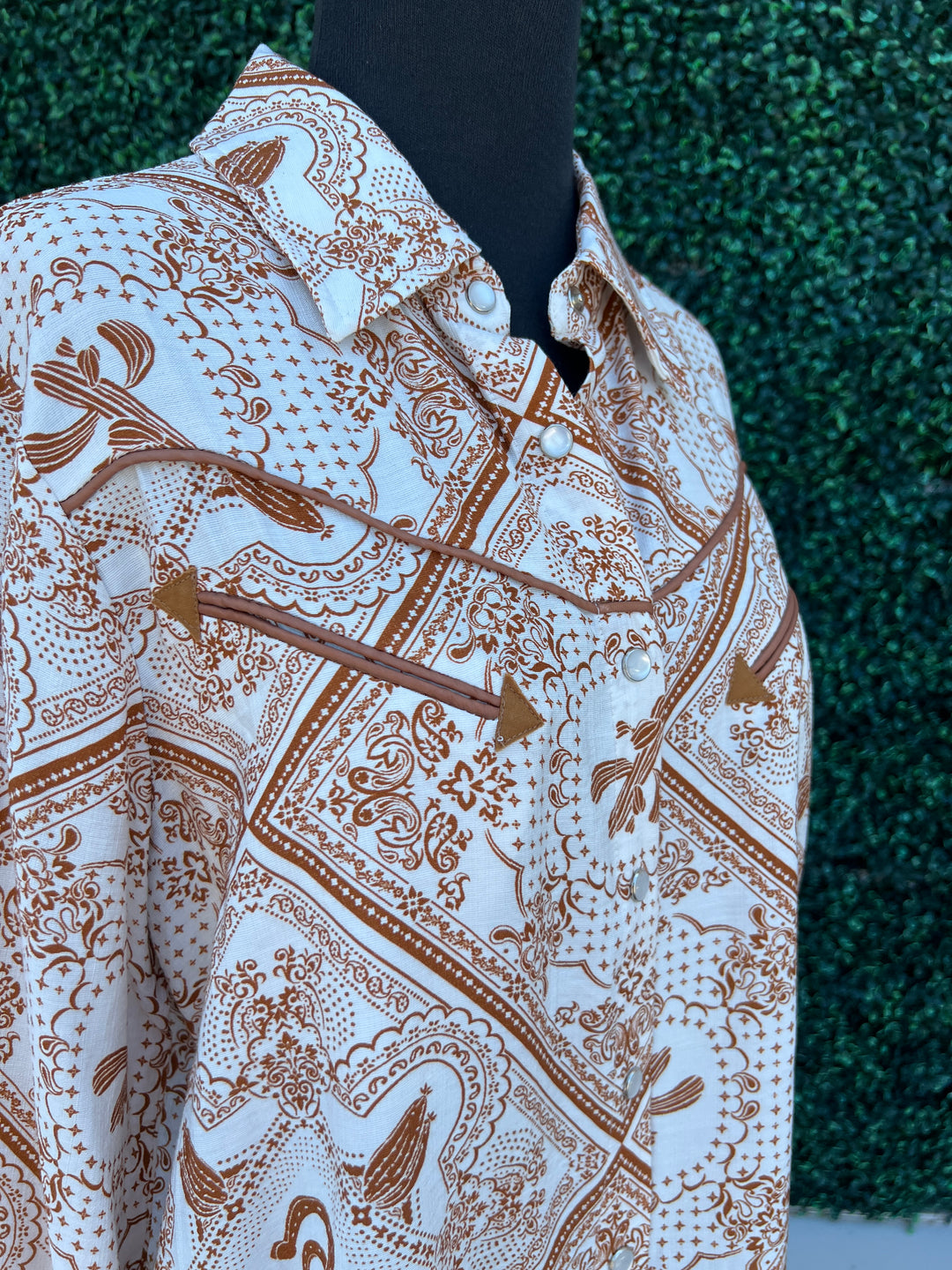 Burnt Orange Pearl Snap Western Shirt Southern Style Boutique Blue B Rodeo Houston