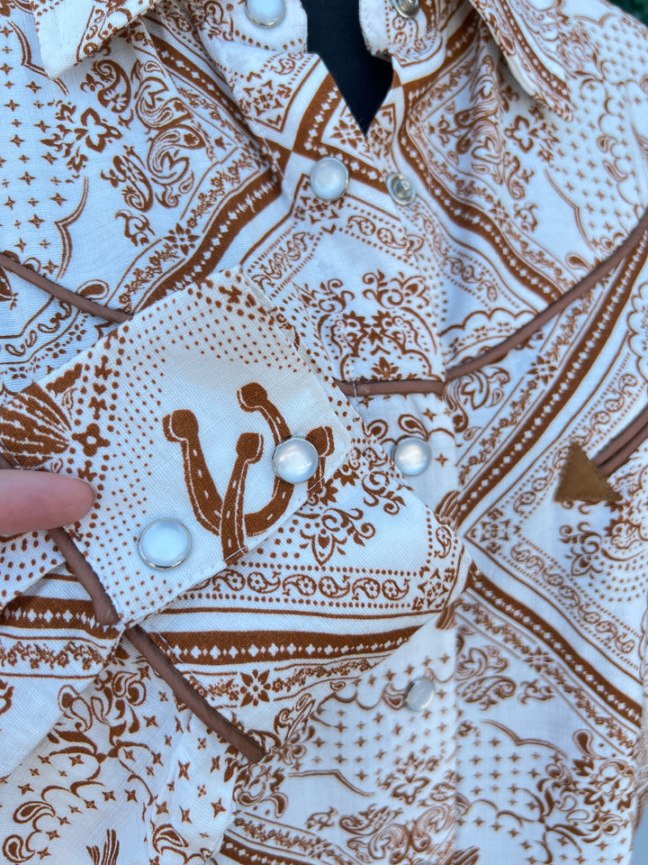 Burnt Orange Pearl Snap Western Shirt Southern Style Boutique Blue B Texas Fall