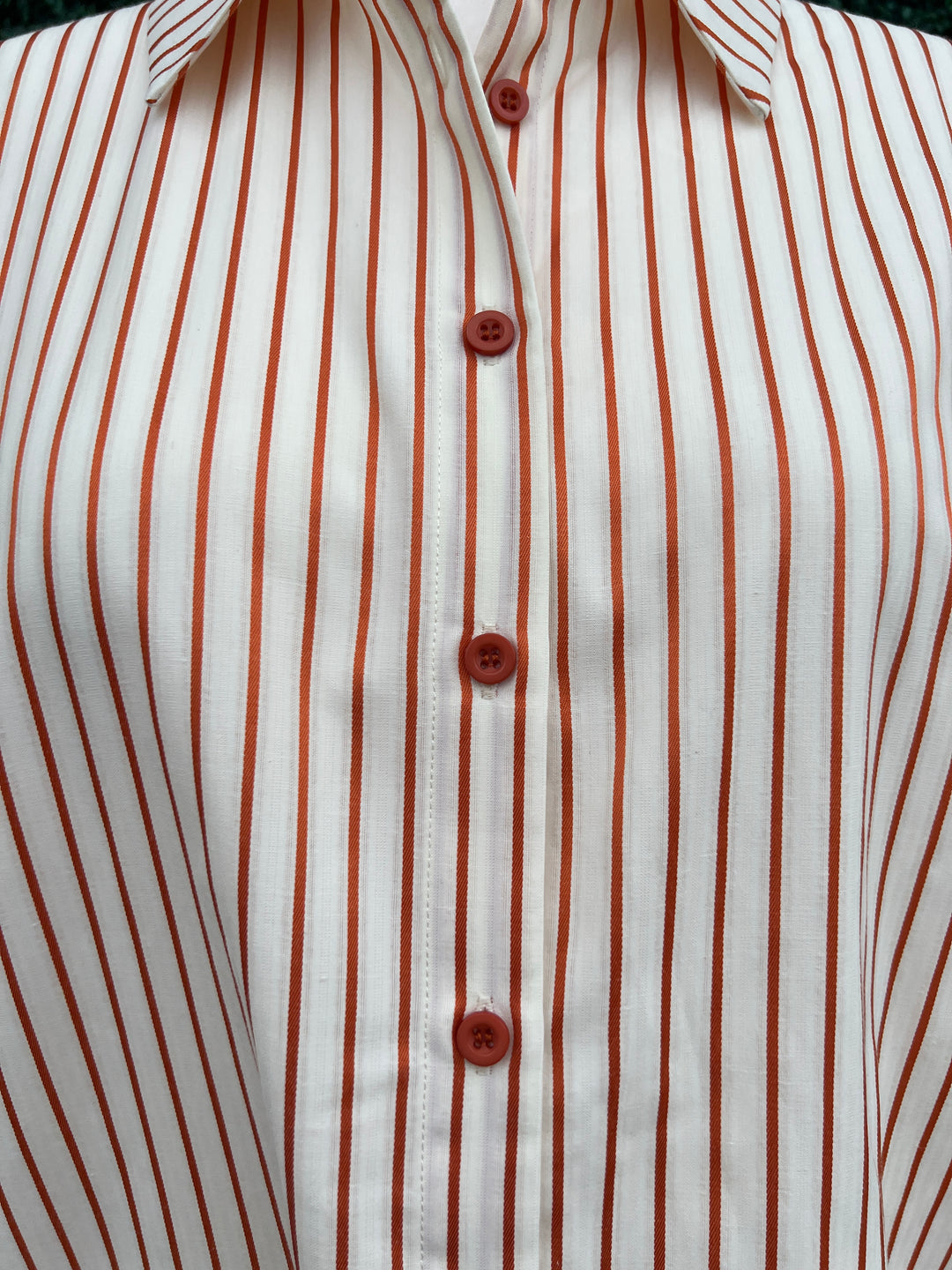Burt Orange Stripe Blouse Women Over 50 Boutique Game Day button up