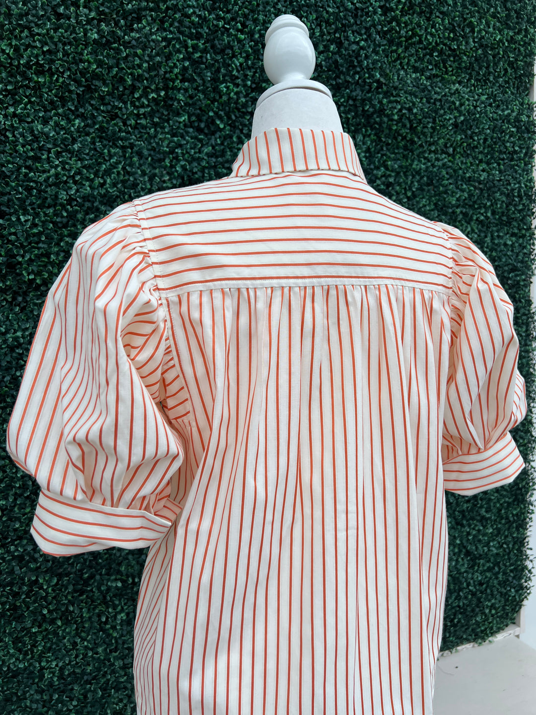 Burt Orange Stripe Blouse Women Over 50 Boutique Game Day