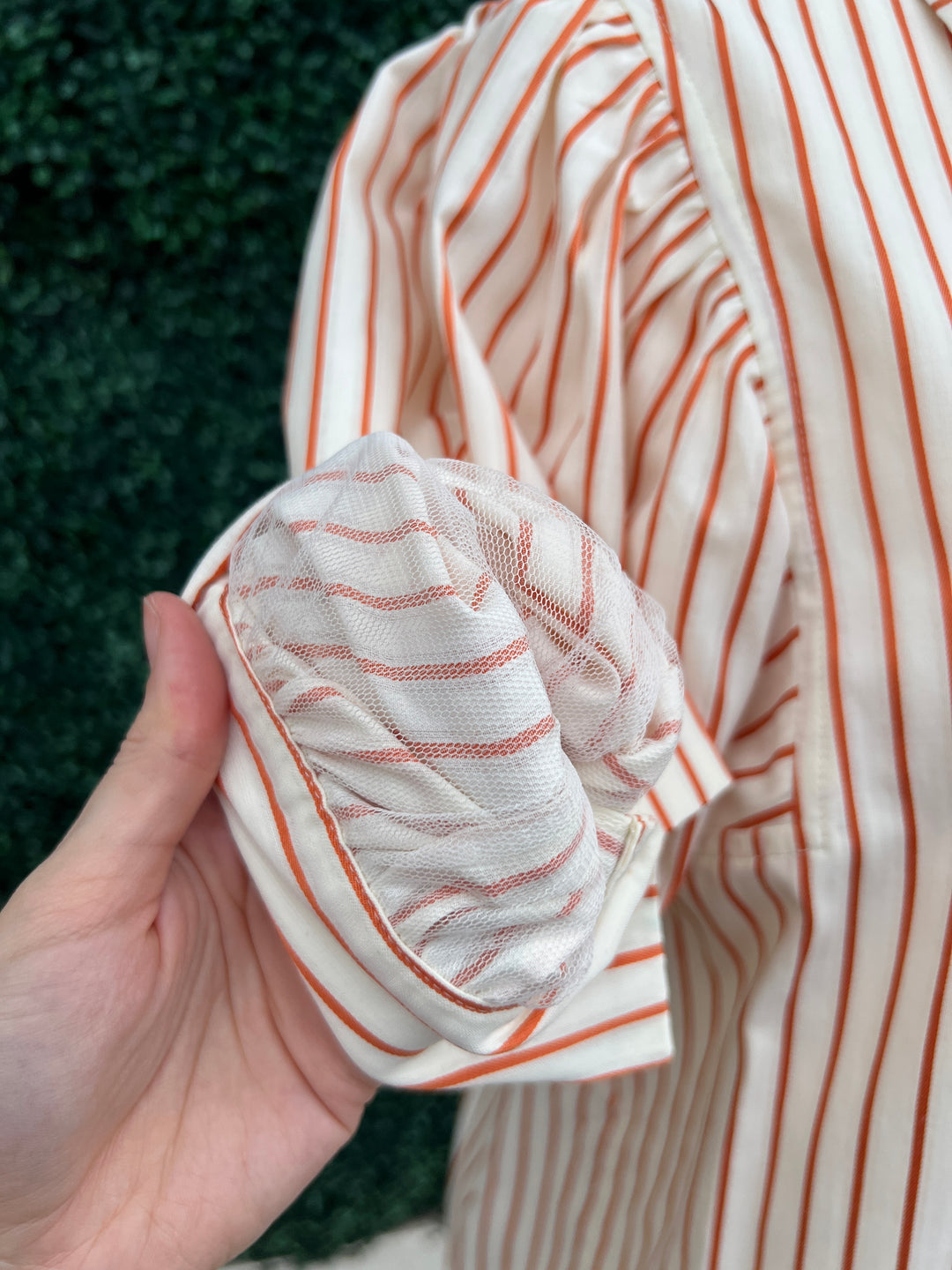 Burt Orange Stripe Blouse Women Over 50 Boutique Game Day
