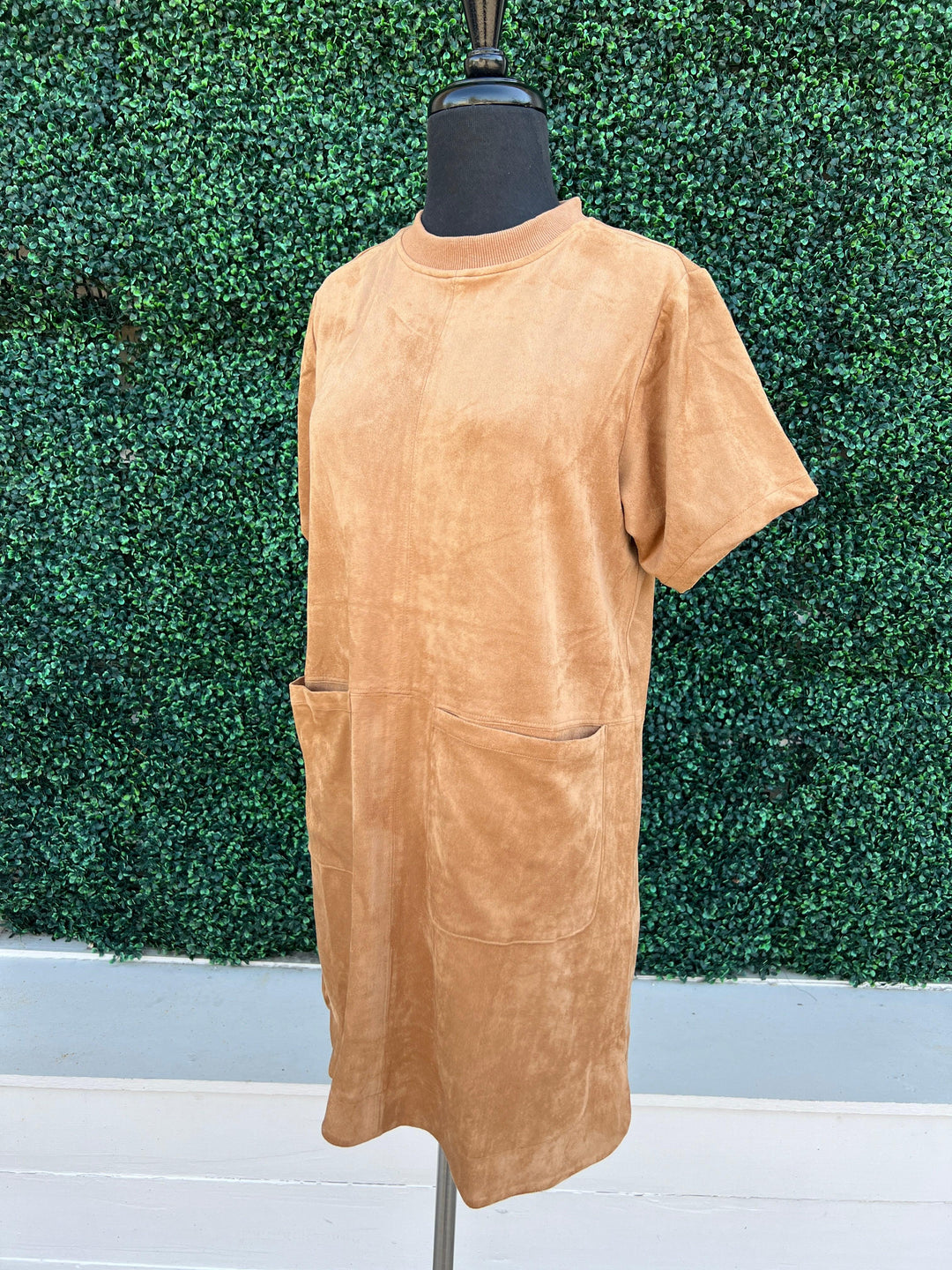 Camel Faux Suede Shift Dress | Women's Boutique | Holiday Dresses Trs Chic Boutique Camel Faux Suede Shift Dress | Women's Boutique | Holiday Dresses Trs Chic Boutique