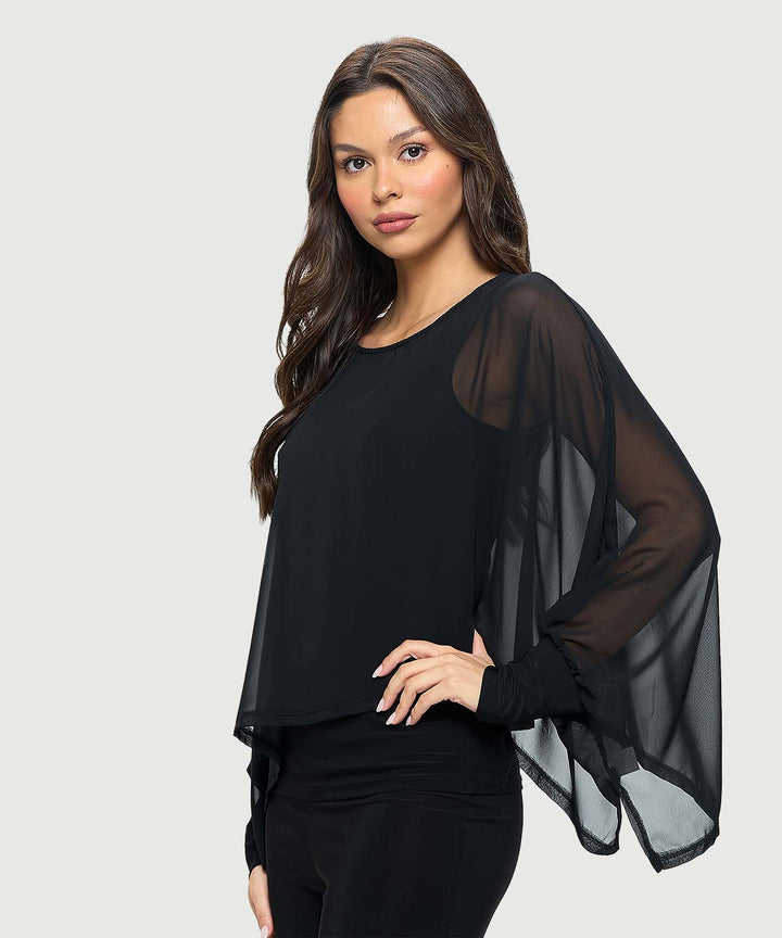 Chiffon Topper black Last Tango Quality Women's Boutique Clothing holiday