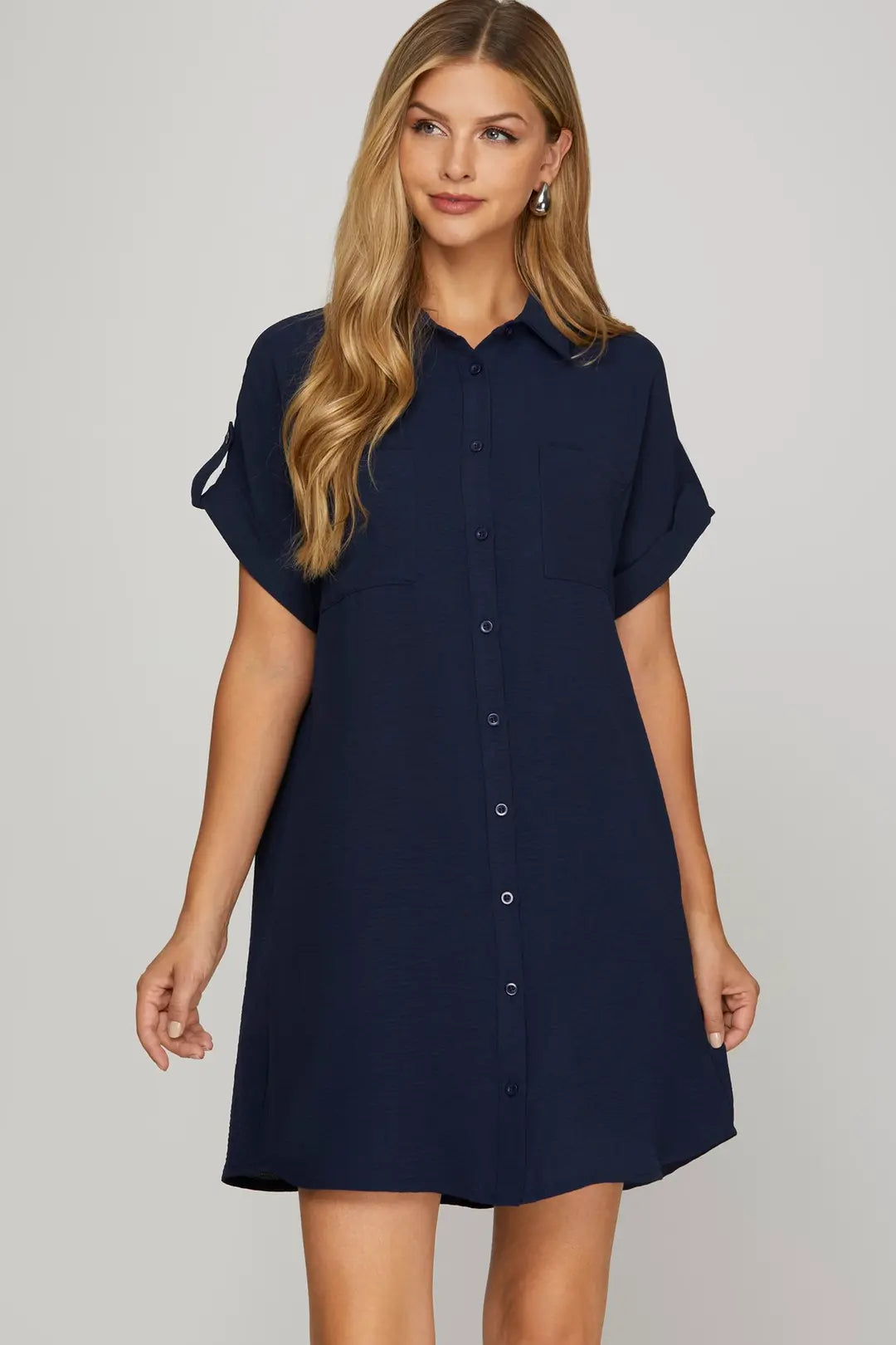 Classic Short Sleeve Shirt Dress | She and Sky