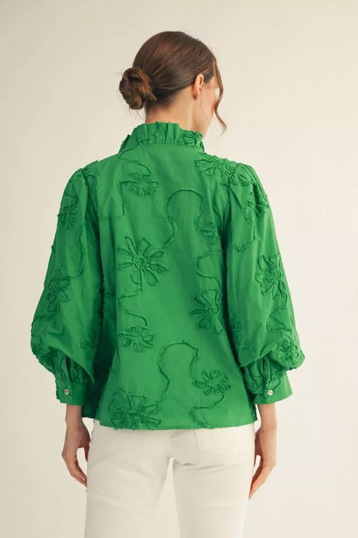 Cotton 3D Flower Blouse Jodifl Women&