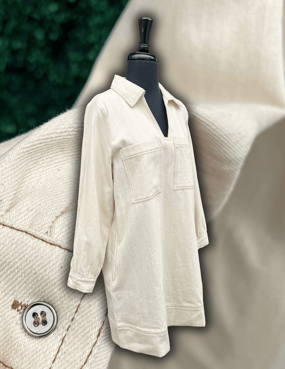 Cream Denim Dress Cream Denim Dress
