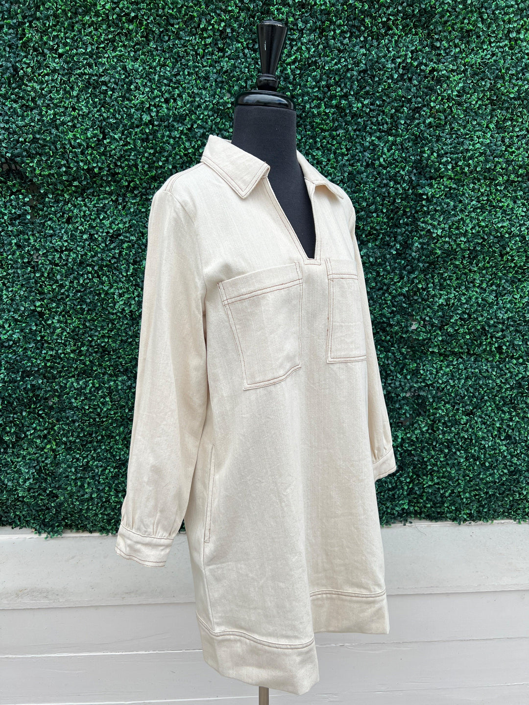 Cream Denim Dress Cream Denim Dress