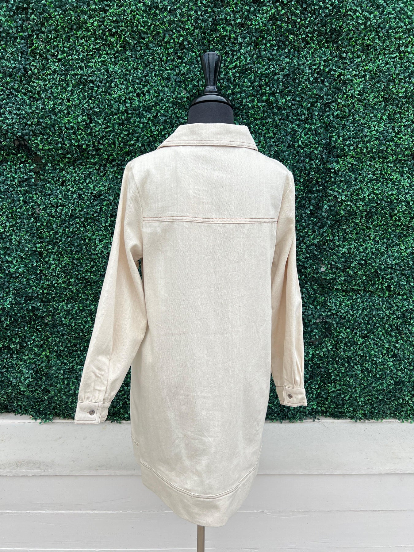 Cream Denim Dress | Entro Brand Dresses Boutique
