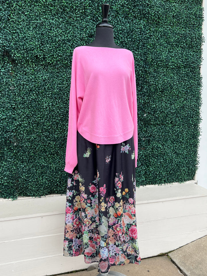 Dark Floral Maxi Skirt