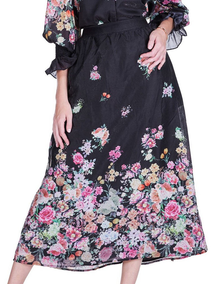 Dark Floral Maxi Skirt Jade Brand Southern Style