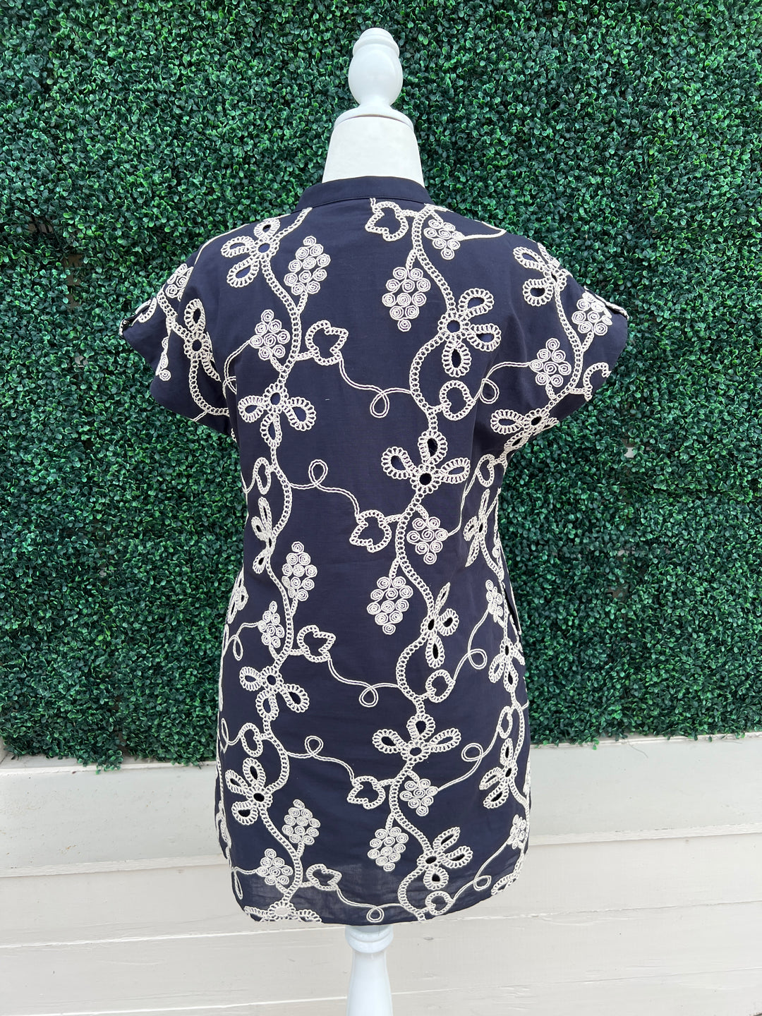 Embroidered Navy Cotton Dress Embroidered Navy Cotton Dress
