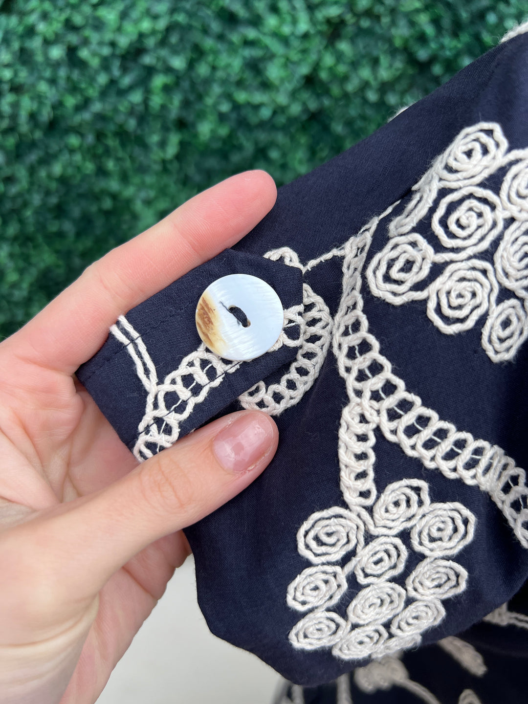 Embroidered Navy Cotton Dress Embroidered Navy Cotton Dress