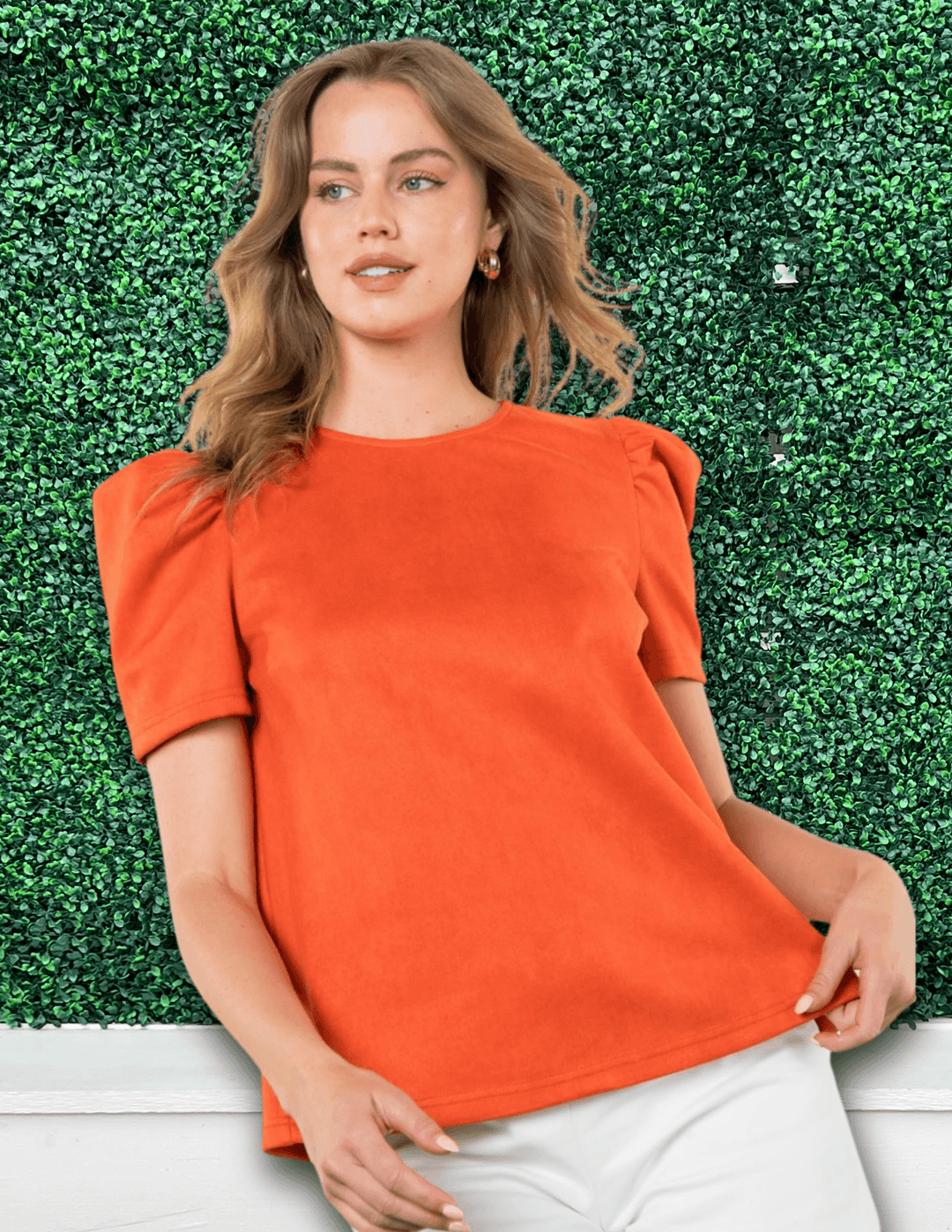 Orange Sueded Blouse | THML Blouses and Tops | Boutique Orange / M Orange Sueded Blouse | THML Blouses and Tops | Boutique Orange / M