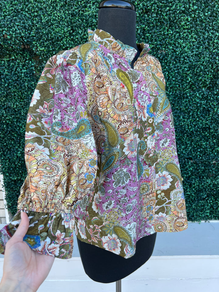 Fall Floral Mix top Southern Style Boutique Women Over 50