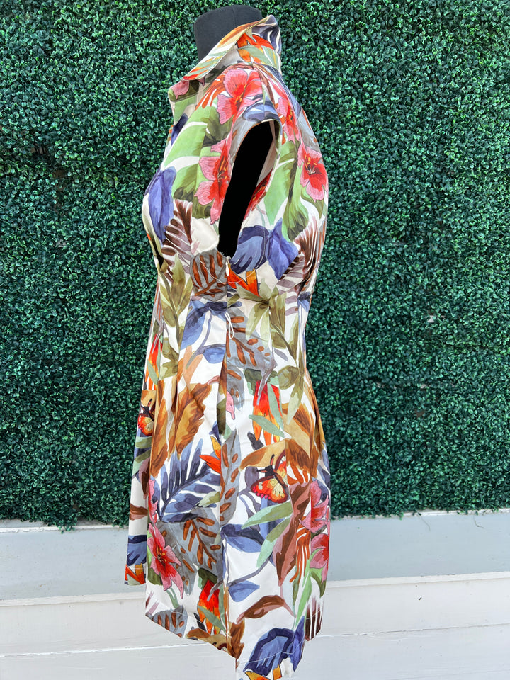 Fall Jungle Fit and Flair Dress womens boutique southern style side